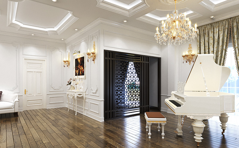 Thi công phào PU biệt thự anh Doanh 