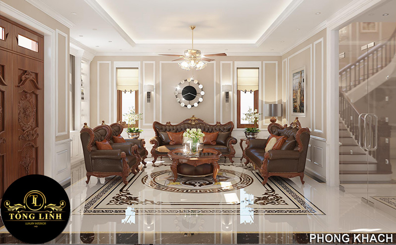 Thi công phào chỉ PU biệt tự Anh Tuấn Mộc châu