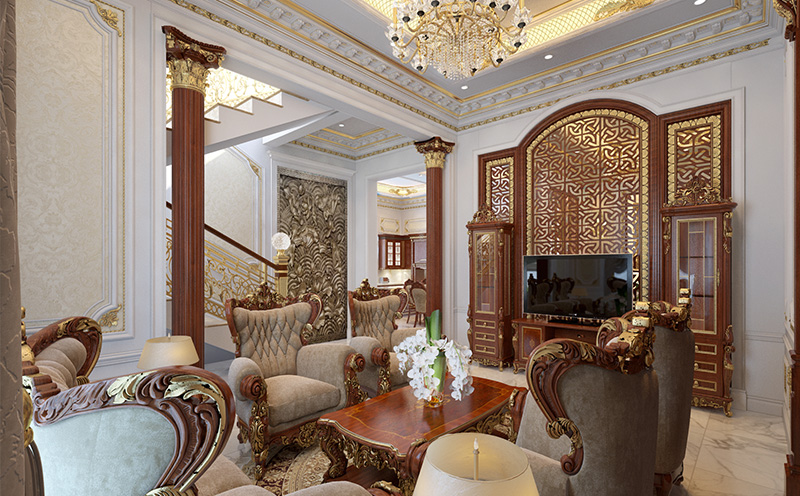 Thi công phào chỉ PU biệt thự tại Nha Trang