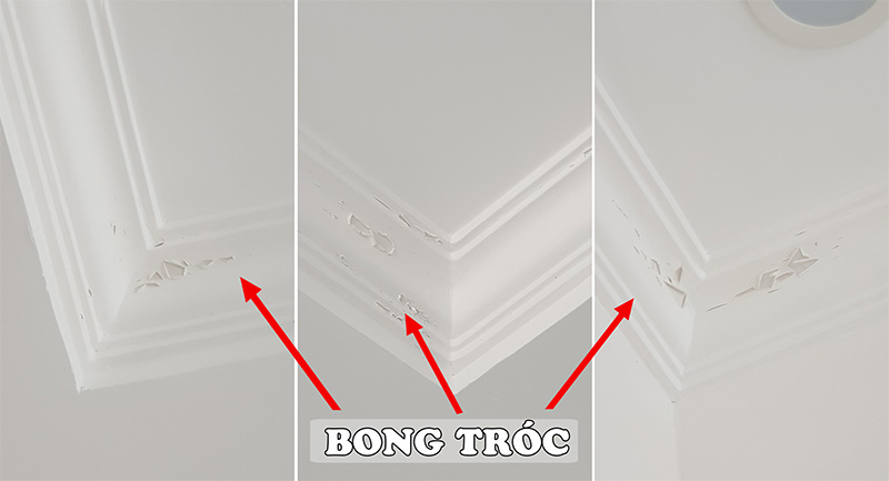 Phào chỉ PU bị bong tróc