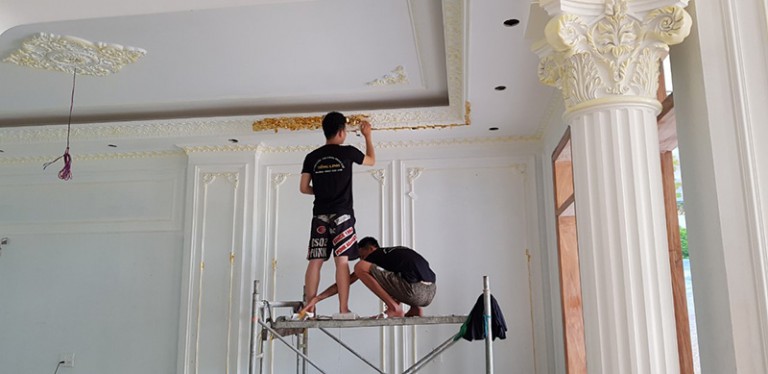 Quy trình chuẩn để thi công phào chỉ PU đẹp sang trọng
